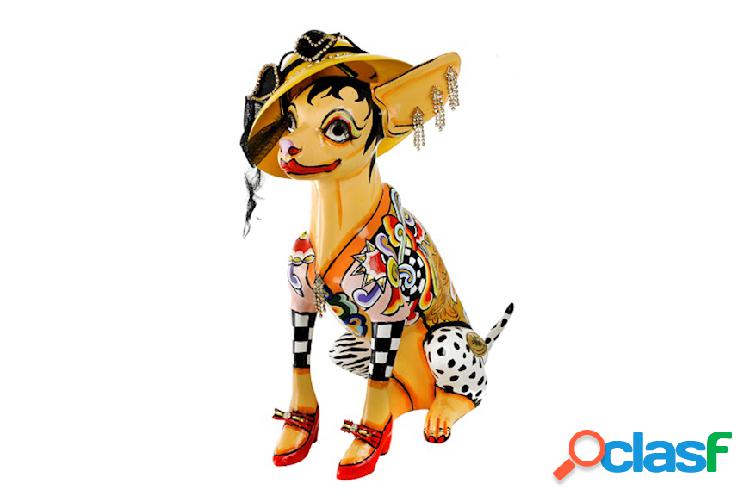 Toms Drag Chihuahua Frida L dipinto a mano bianco giallo