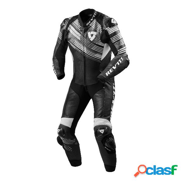 Tuta moto pelle intera Revit Apex Nero Bianco