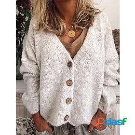 Womens Cardigan Sweater Jumper Crochet Knit Knitted Cropped