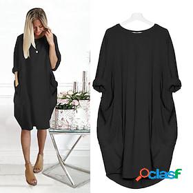 Womens Casual Dress T Shirt Dress Tee Dress Shift Dress Midi