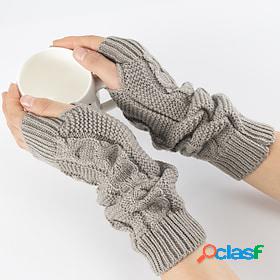 Womens Fingerless Gloves Warm Winter Gloves Solid / Plain