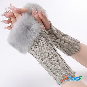Womens Fingerless Gloves Warm Winter Gloves Solid / Plain