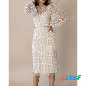 Womens Party Dress Lace Dress Sheath Dress Knee Length Dress