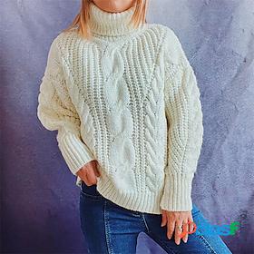 Women's Pullover Sweater jumper Jumper Cable Knit Knitted