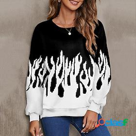 Women's Sweatshirt Pullover Print Active Streetwear Black