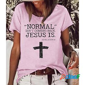 Womens T shirt Tee Pink Light Green Army Green Print Casual