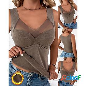 Womens Tank Top Camis Black Red Brown Plain Casual
