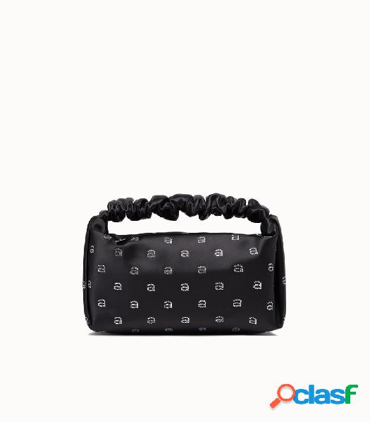 alexander wang scrunchie mini bag in satin colore nero