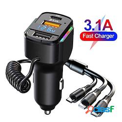 caricabatteria per auto dual usb ricarica rapida 65w 5v /