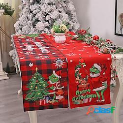 decorazioni natalizie grinch runner rosso nero bufalo plaid