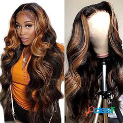 ombre lace front wig human hair13x4 balayage fb30 highlight