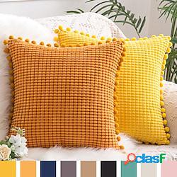 1 pz con federa in poliestere con pompon comodo moderno