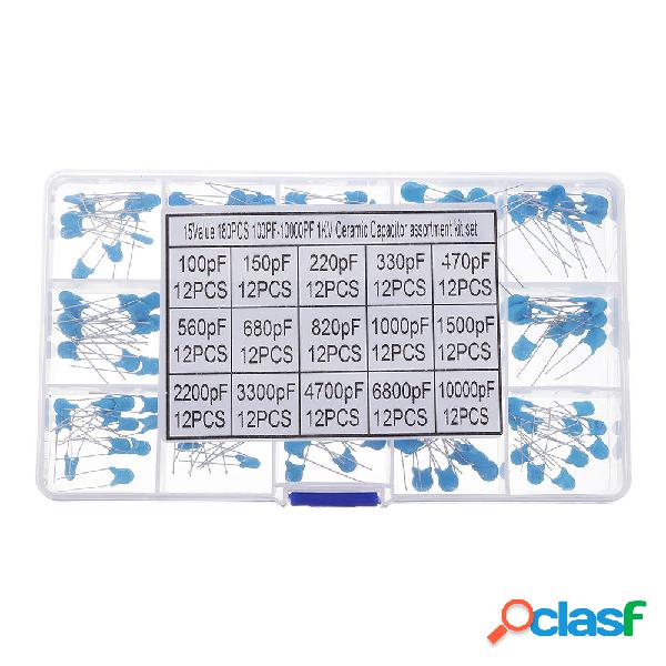 180 pezzi 15 valori ciascuno 12 condensatori ceramici ad