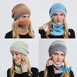 2 pz/set delle donne di inverno berretti snood set colore