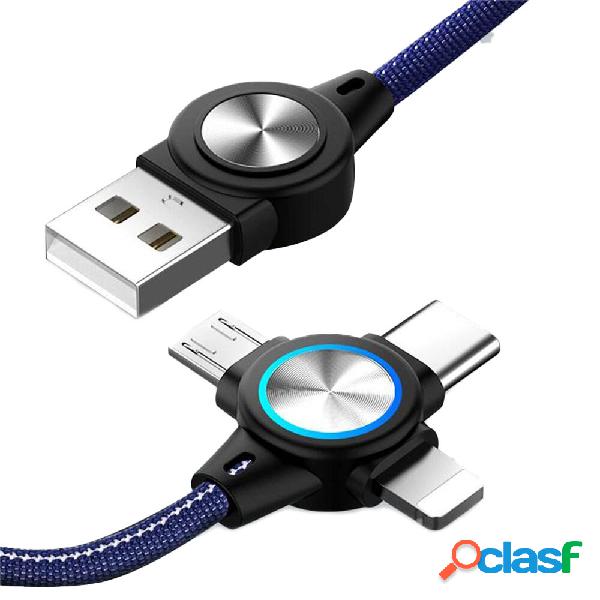 3A USB-A per cavo Lightning/Type-C/Micro USB ricarica rapida