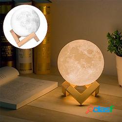 3d lampada luna 16 colori cambia galassia luna led luce