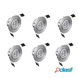 6 pz 3 W 300 lm 3 Perline LED Facile da installare A incasso