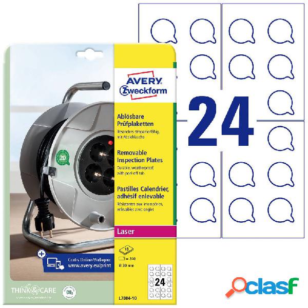 Avery-Zweckform L7804-10 Bianco 240 pz.