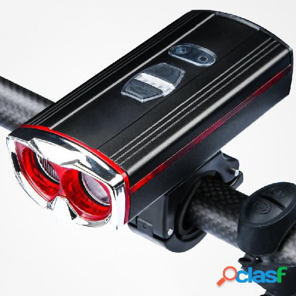 BIKIGHT Faro per bicicletta Cinque modalità Ricarica USB