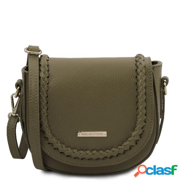 Borsa a tracolla in pelle Verde Foresta