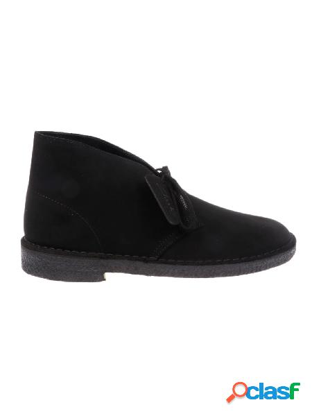 CLARKS POLACCHINI UOMO DESERTBOOTSUEDEBLACK CAMOSCIO NERO