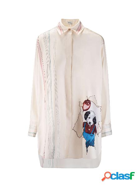 Camicia Oversize Puppy in Seta