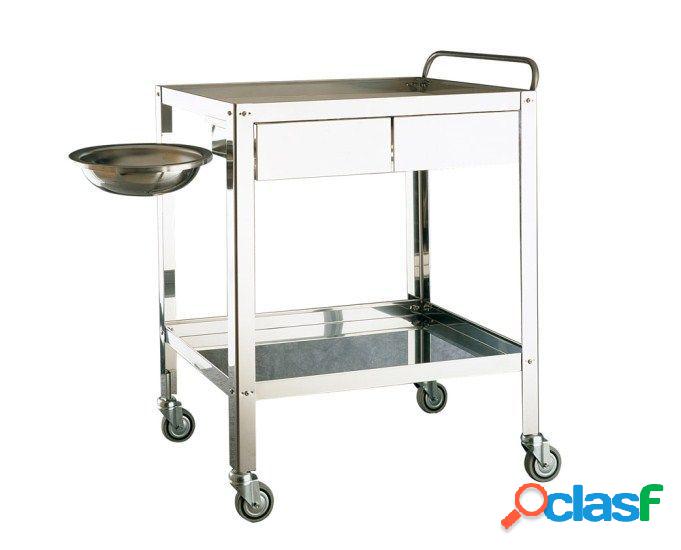 Carrello per medicazione 2 cassetti cm70x50x85h