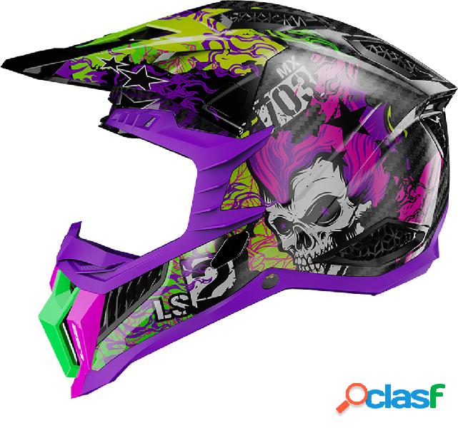 Casco cross LS2 MX703 C X-FORCE FIRESKULL in carbonio Viola