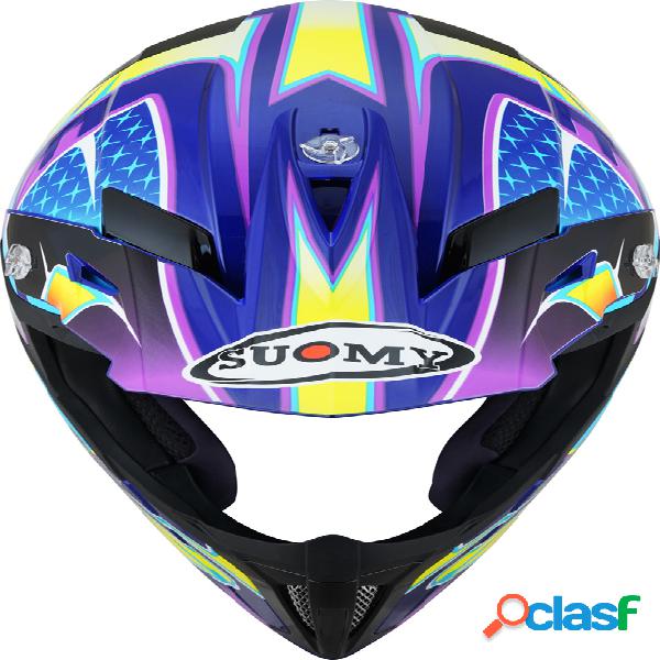 Casco cross Suomy X-WING DUEL Blu chiaro Rosa