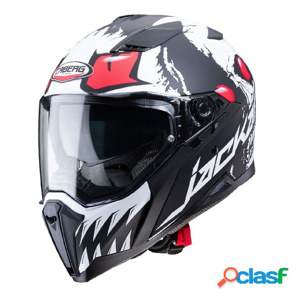 Casco integrale CABERG JACKAL DARKSIDE Nero opaco Bianco