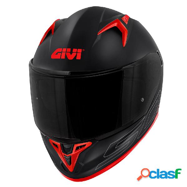 Casco integrale Givi 50.9 SOLID Nero Argento Rosso