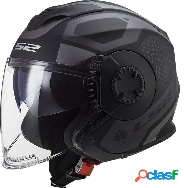 Casco jet LS2 OF570 VERSO MARKER Nero opaco Titanio