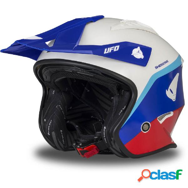 Casco jet UFO Sheratan JET Blu Rosso Bianco