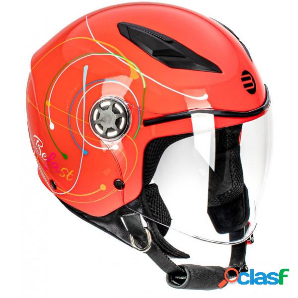 Casco jet bambino Befast Flipper III Linear Rosso Giallo