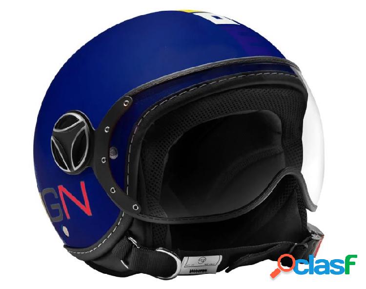 Casco jet bambino Momo Design Fighter Baby Blu opaco