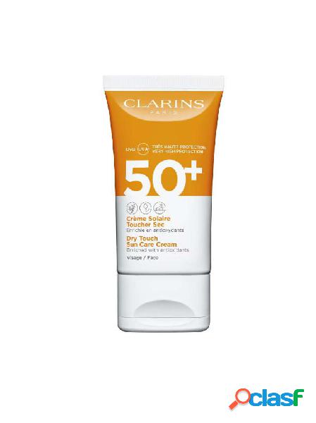 Clarins crema solare viso finish asciutto uva/uvb 50+ 50 ml