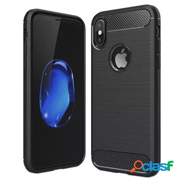 Cover in TPU Spazzolato per iPhone X / iPhone XS - Fibra di