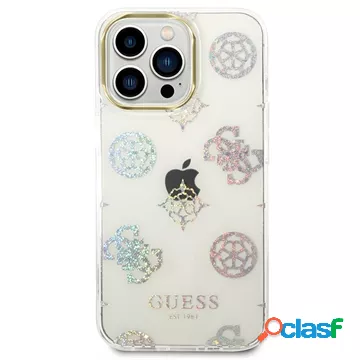 Custodia Ibrida Guess Peony Glitter per iPhone 14 Pro Max -