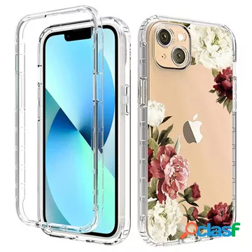 Custodia Ibrida Serie Sweet Armor per iPhone 14 - Peonia