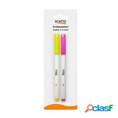 Evidenziatore a penna Scatto giallo fucsia tratto da 3,5 mm