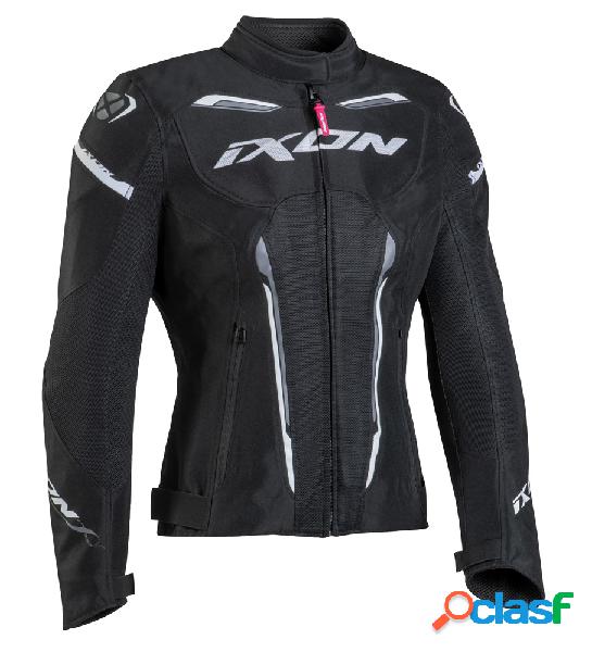 Giacca moto donna estiva Ixon STRIKER AIR WP Nero Bianco