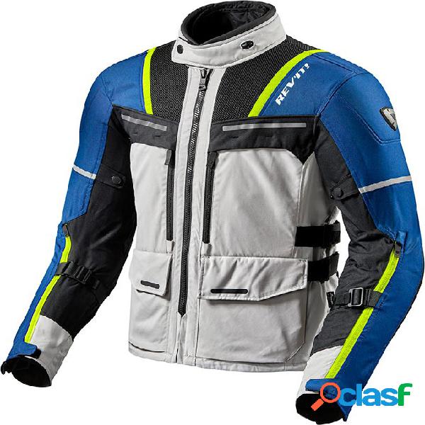 Giacca moto touring Revit Offtrack 3 strati Argento Blu