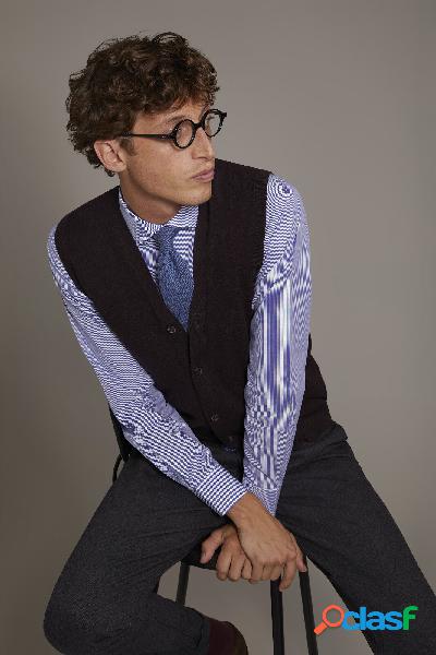 Gilet a maglia scollo a V misto lana