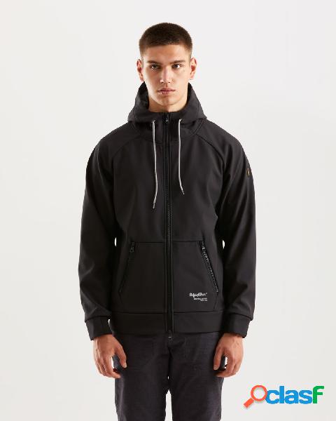 Giubbino Speed Jacket nero con cappuccio in soft-shell