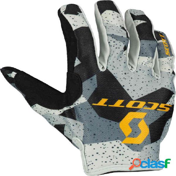 Guanti cross Scott 350 Fury Evo Grigio camo Giallo