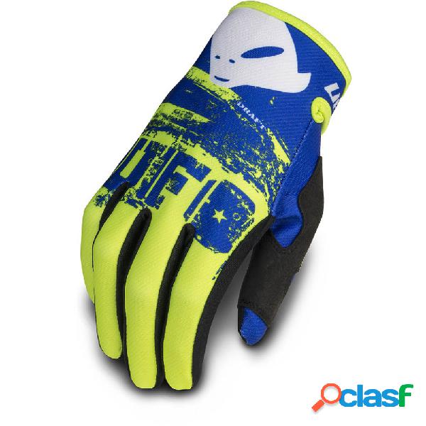 Guanti cross UFO Draft giallo fluo blu