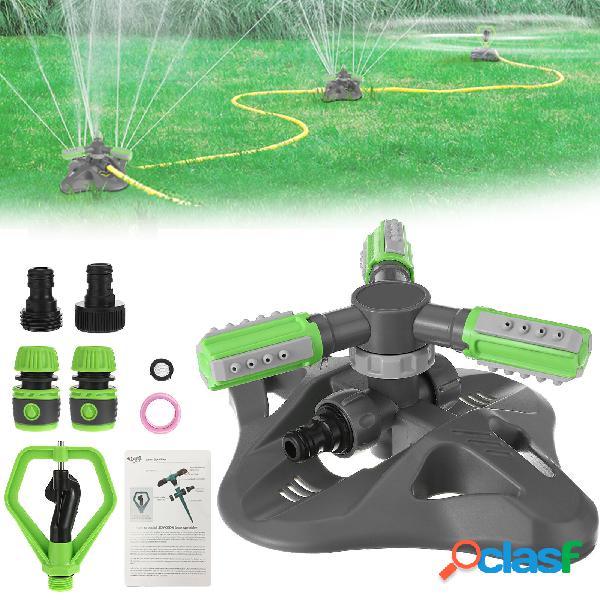 JOYXEON Set di irrigatori per prato a 3 bracci rotanti a