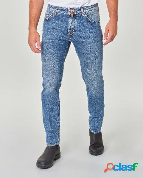 Jeans Scott tapered lavaggio chiaro super stone washed