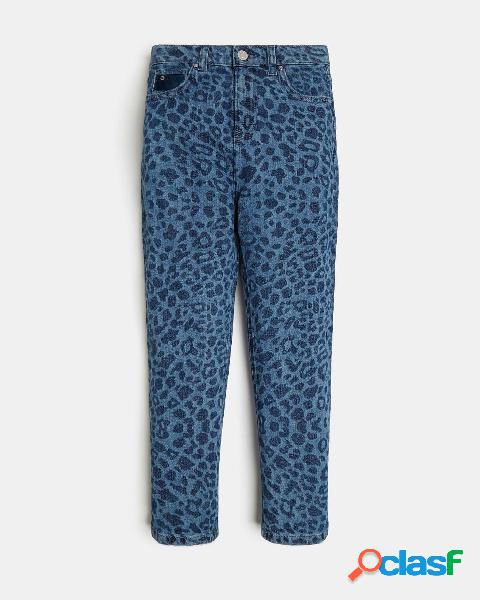 Jeans con stampa maculata all over 10-16 anni