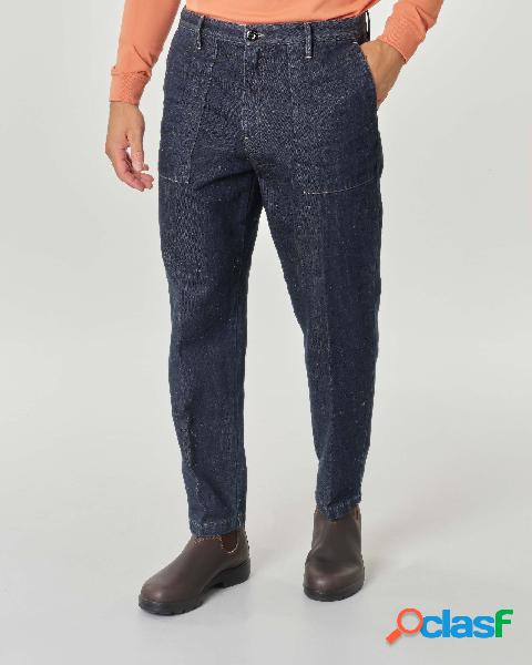 Jeans fatigue tapered lavaggio scuro